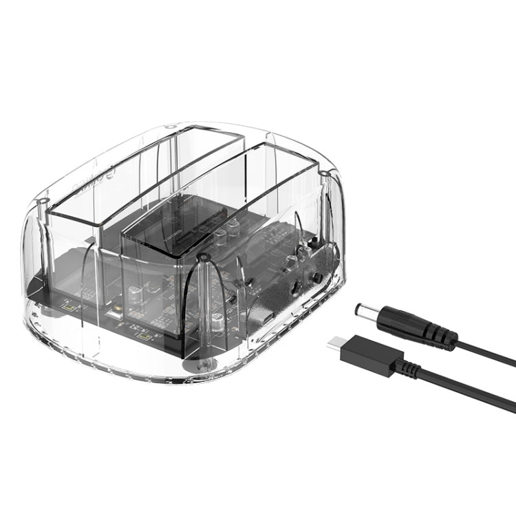 ORICO 6239C3 Transparent Type-C Dual-Bay 2.5/3.5-inch Hard Drive Docking Station