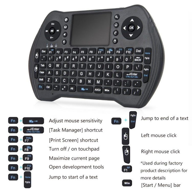 MT10 Fly Air Mouse 2.4GHz Mini Wireless Keyboard Multifunction Fly Air Mouse