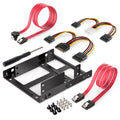 Kit de montage métallique pour disque dur externe SSD, support adaptateur avec câbles d'alimentation de données SATA et vis, 2.5 à 3.5 pouces
