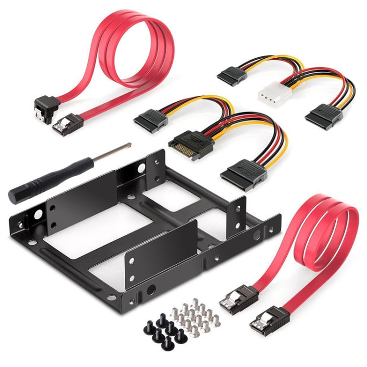 Kit de montage métallique pour disque dur externe SSD, support adaptateur avec câbles d'alimentation de données SATA et vis, 2.5 à 3.5 pouces