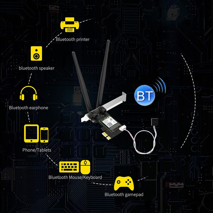 Carte réseau PCI-E 3000 Mbps pour PC Gaming Bluetooth