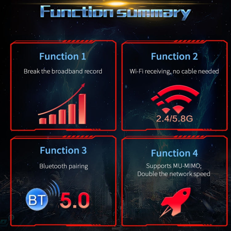 Carte réseau Wi-Fi 3000Mbps PCIE pour PC gaming AX200 PRO
