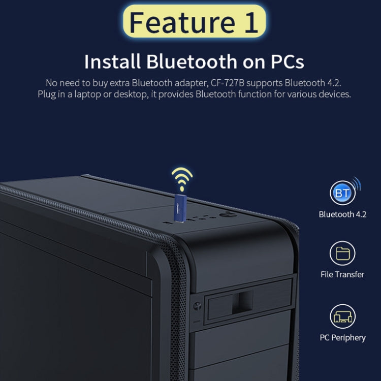 COMFAST CF-727B 1300Mbps Dual Band Gigabit USB Transceiver Portable Desktop Bluetooth V4.2 + Wireless WiFi Network Card