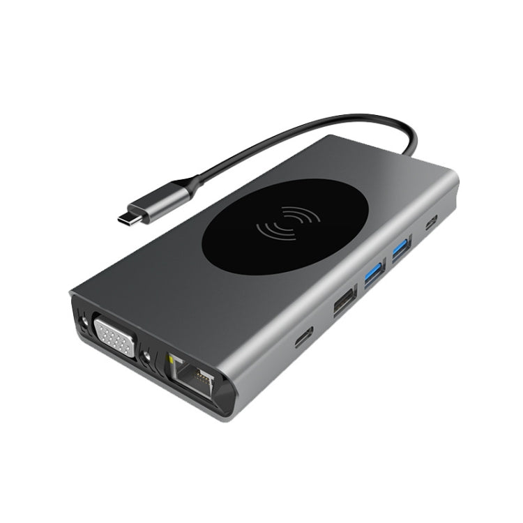 Station d'accueil BX13V 13 en 1 Type-C Hub de chargement sans fil, BX13V