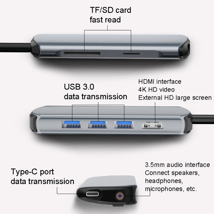 Type C Expansion Dock, 8-in-1 Laptop Converter, USB HUB, USB HUB