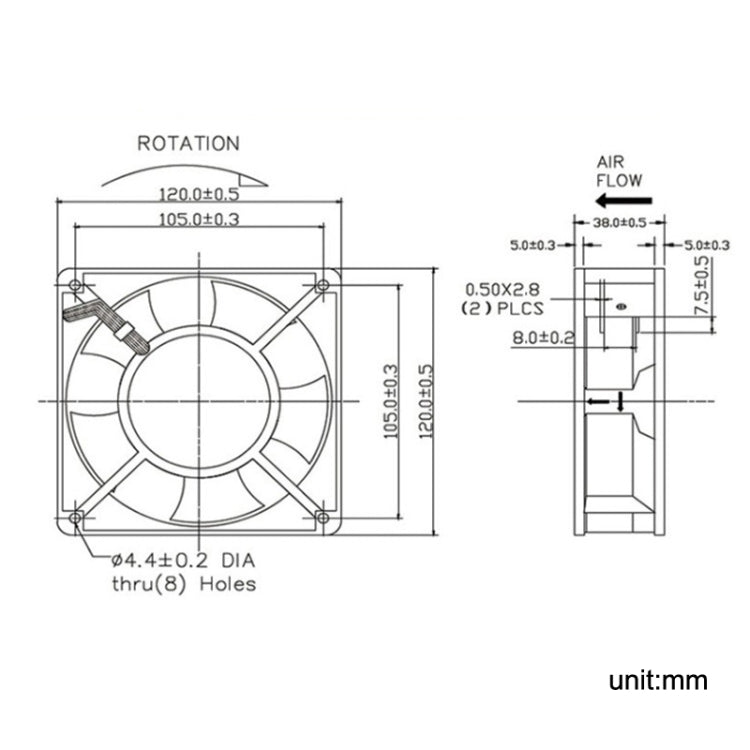 Ventilateur de refroidissement PC 12 cm pour armoire