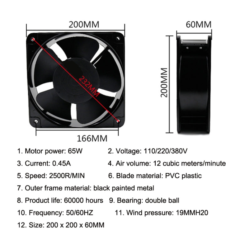 Ventilateur PC silencieux 20 cm pour refroidissement