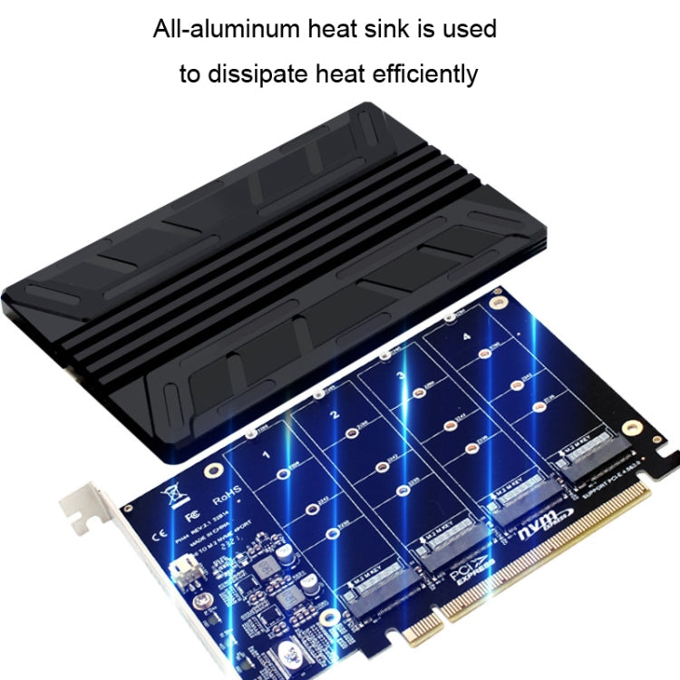 Carte mère PCIe SSD NVMe M.2 RAID avec dissipateur thermique