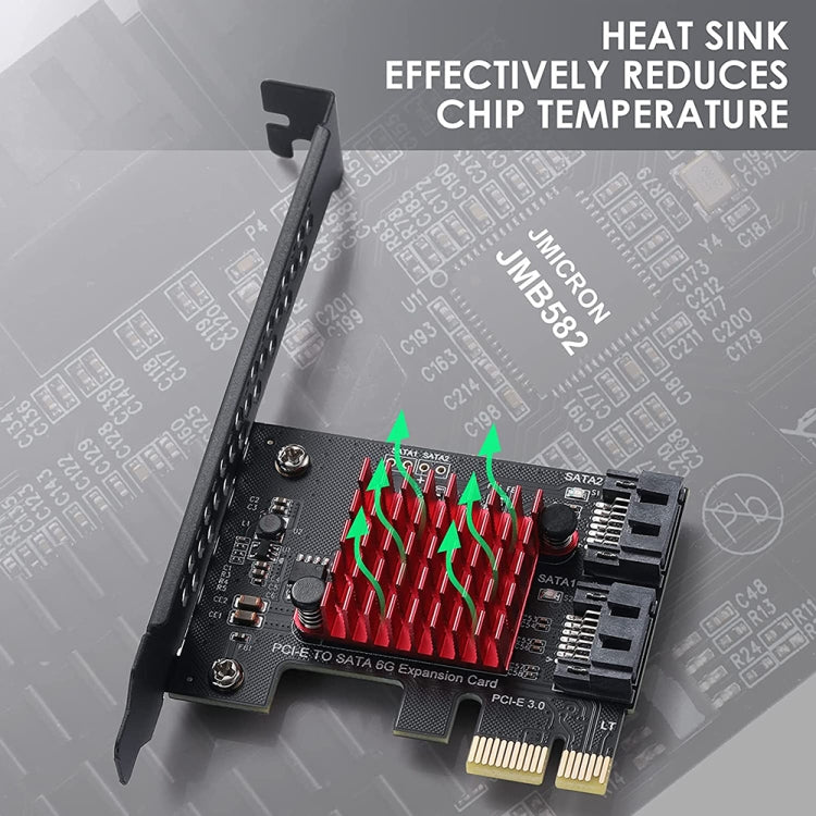 Carte PCI-E 1X vers SATA 3.0 pour PC Gaming - 2 Ports