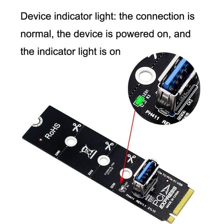 Carte d'extension graphique NGFF M.2 vers PCI-E USB 3.0