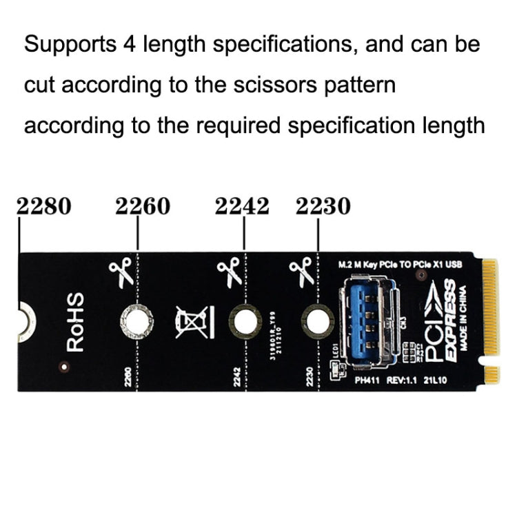 Carte d'extension graphique NGFF M.2 vers PCI-E USB 3.0