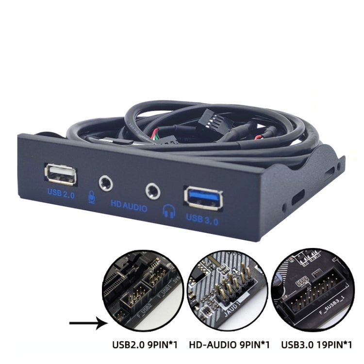 3.5-inch USB 2.0 + USB 3.0 + HD AUDIO Port Desktop PC Case Floppy Drive Front Panel, USB 2.0+USB 3.0+HD AUDIO