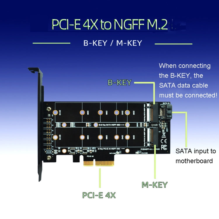 M.2 PCIe SSD Adapter for PC - Dual 4x Interface