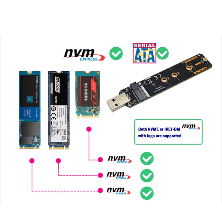 Carte SSD M.2 USB 3.1 vers NVMe/SATA - Accessoire Gaming