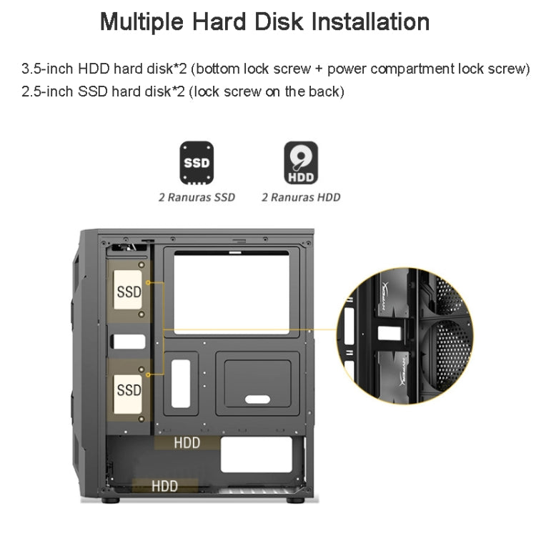 Boîtier PC ATX acrylique avec 6 ventilateurs et USB 3.0