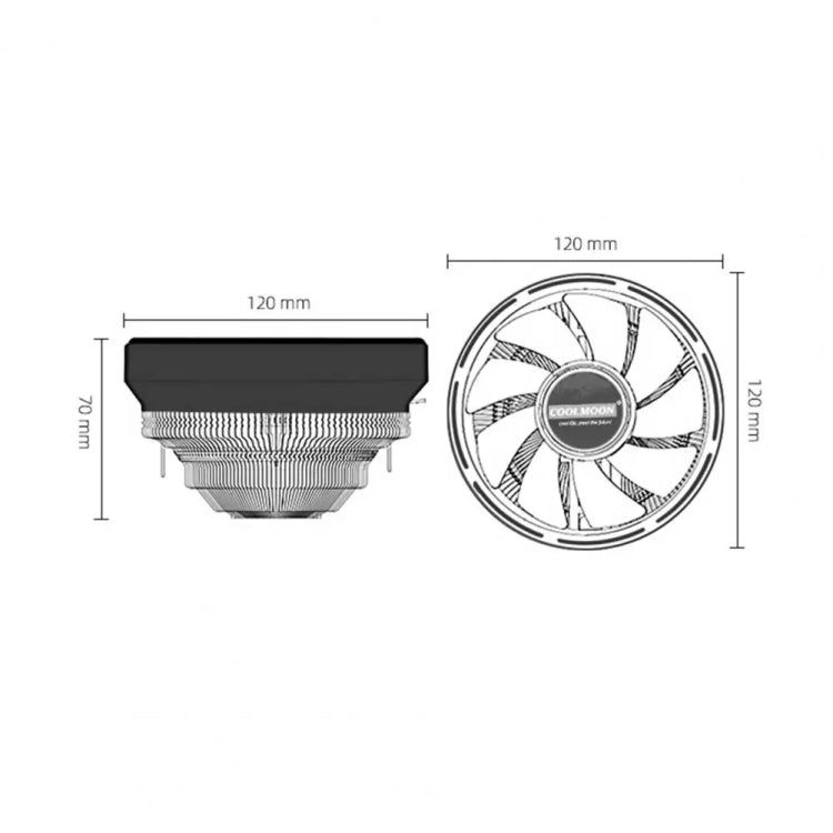 Refroidisseur processeur PC COOLMOON RGB silencieux et