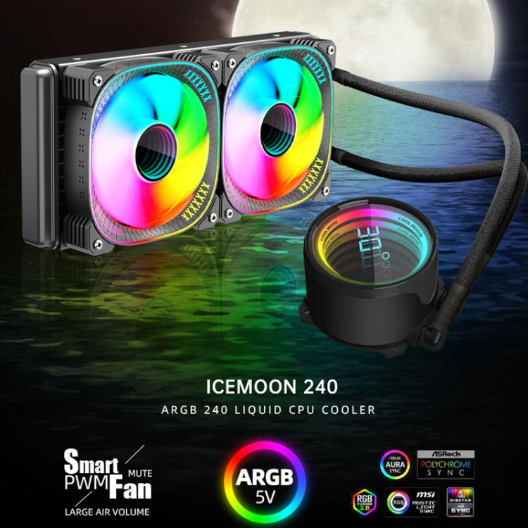 Refroidisseur CPU ARGB COOLMOON CM-YM-240T pour Gaming