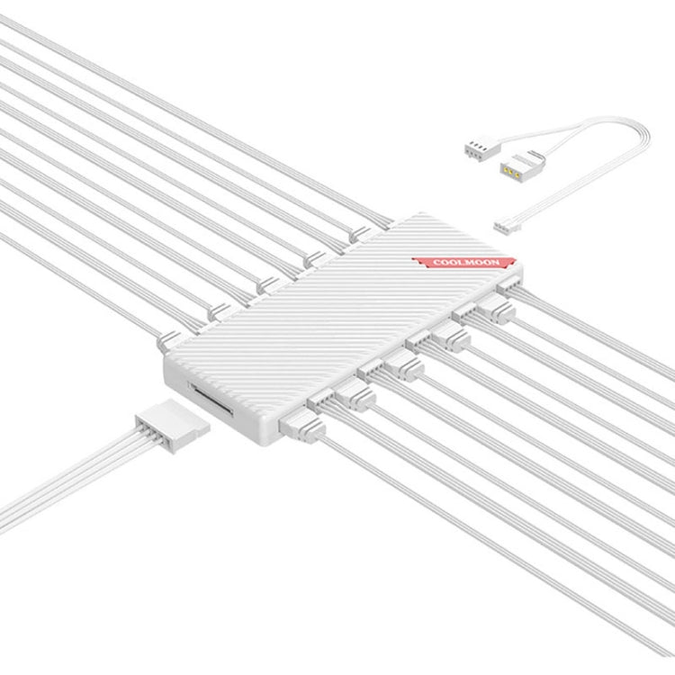 COOLMOON AM10 ARGB PC Fan Hub 10 Ports 5V 3Pin