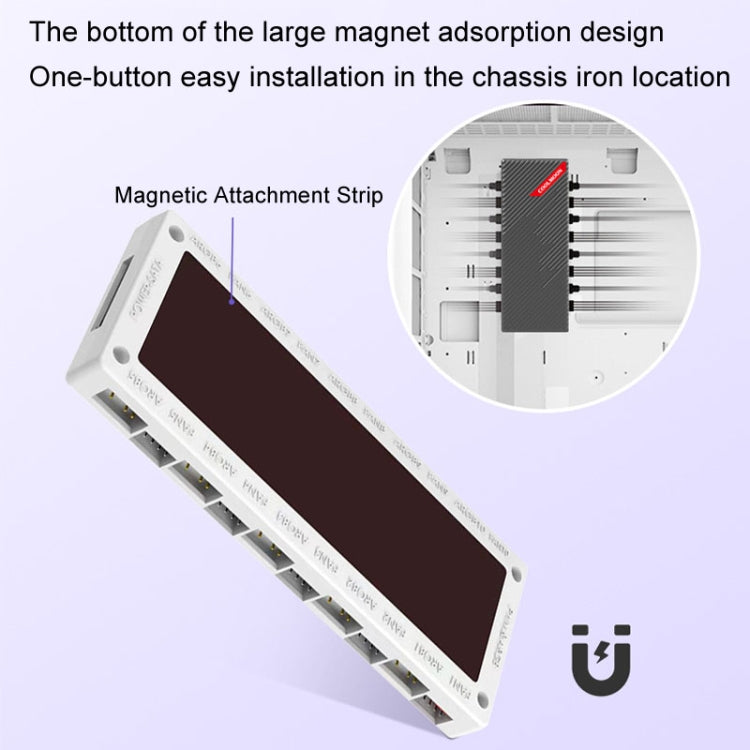 COOLMOON AM10 ARGB PC Fan Hub 10 Ports 5V 3Pin