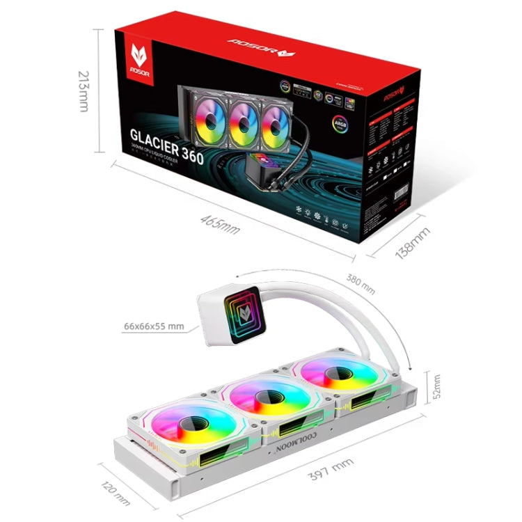 Refroidisseur d'eau ARGB Glacier360 pour PC Gamer - COOLMOON