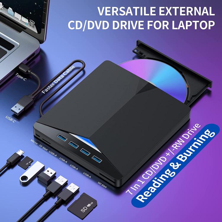 Lecteur optique externe USB 3.0 Type-C pour PC gaming