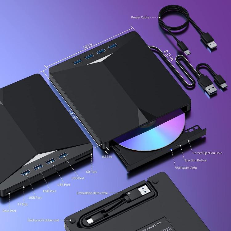 Lecteur optique externe USB 3.0 Type-C pour PC gaming