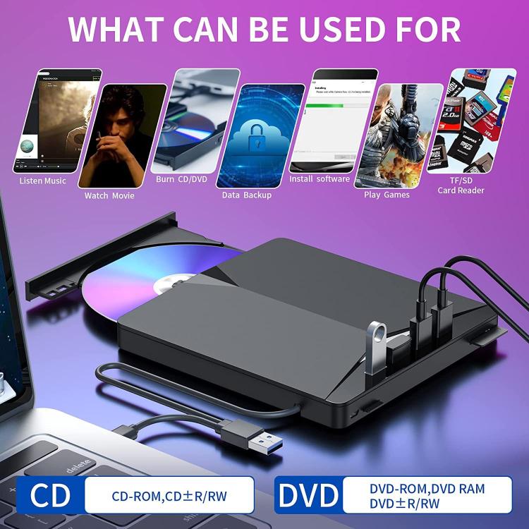 Lecteur optique externe USB 3.0 Type-C pour PC gaming