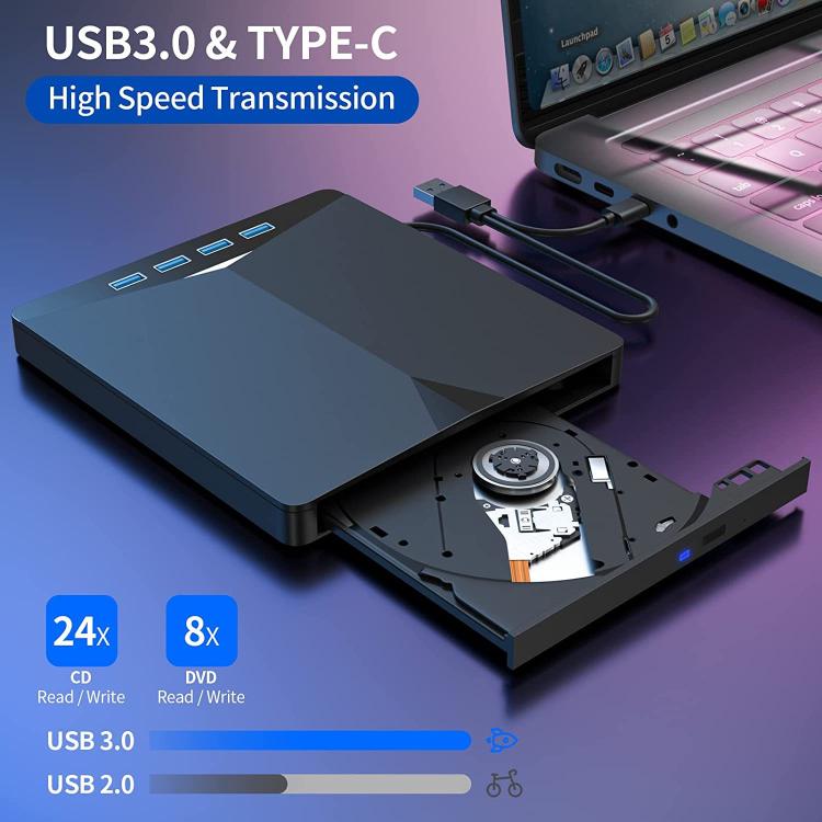 Lecteur optique externe USB 3.0 Type-C pour PC gaming