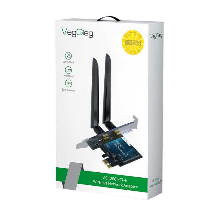 Adaptateur WiFi PCIe AC1200 avec Bluetooth pour PC Gaming