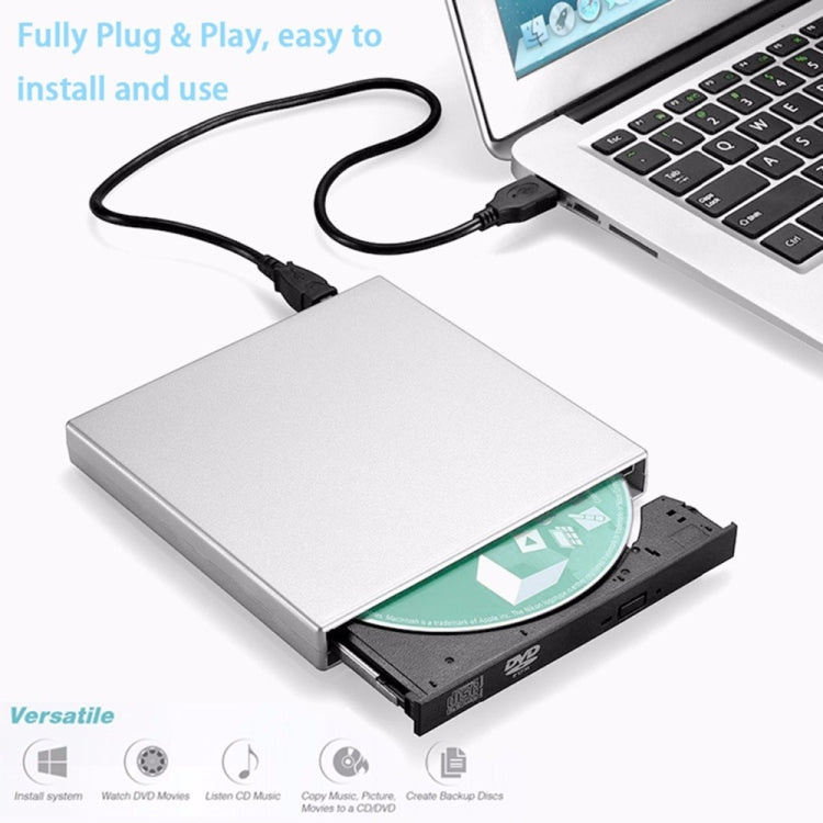 External Ultra-Slim USB 2.0 DVD Drive for Gaming PC