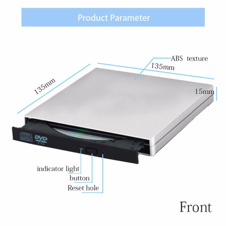 External Ultra-Slim USB 2.0 DVD Drive for Gaming PC