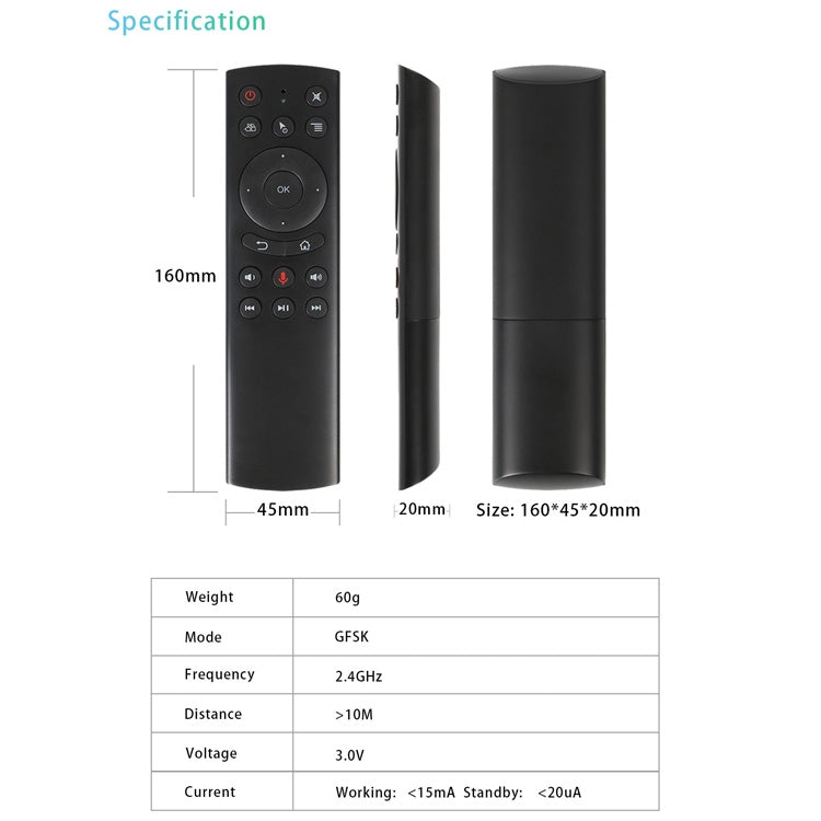 Télécommande G20S Air Mouse pour PC et Android TV Box