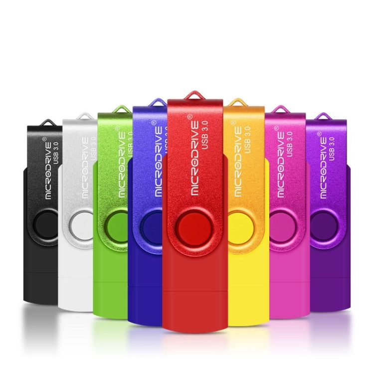 MicroDrive 16 Go USB 3.0 Android Téléphone et ordinateur Disque U rotatif en métal à double usage, 16GB