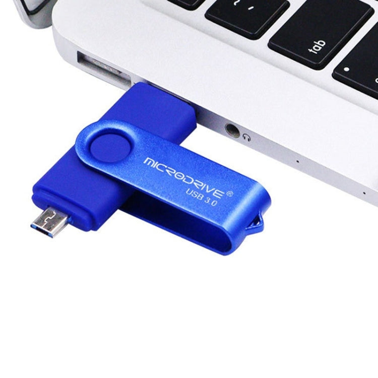 MicroDrive 16 Go USB 3.0 Android Téléphone et ordinateur Disque U rotatif en métal à double usage, 16GB