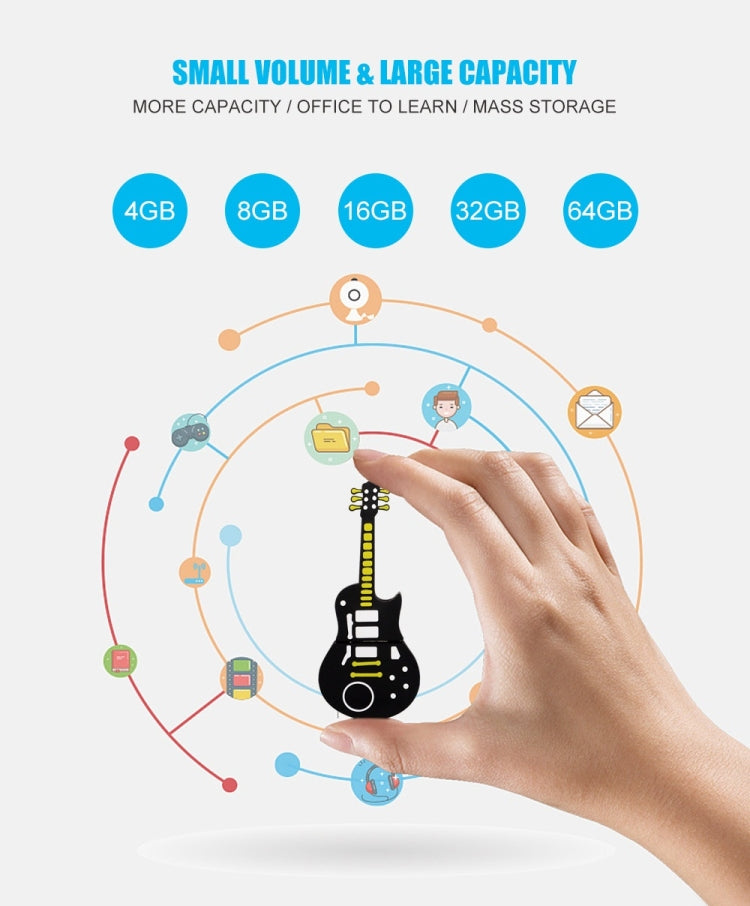 MicroDrive 16 GB USB 2.0 Music Note U Disk, 16GB